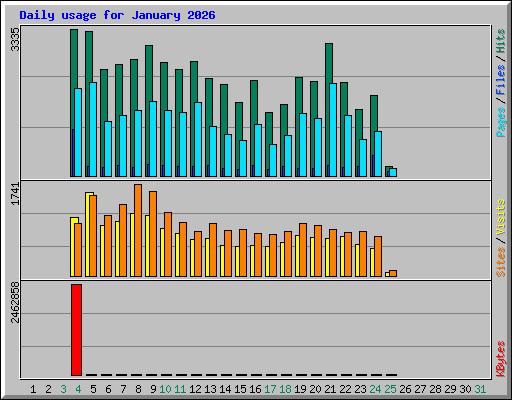 Daily usage for January 2026